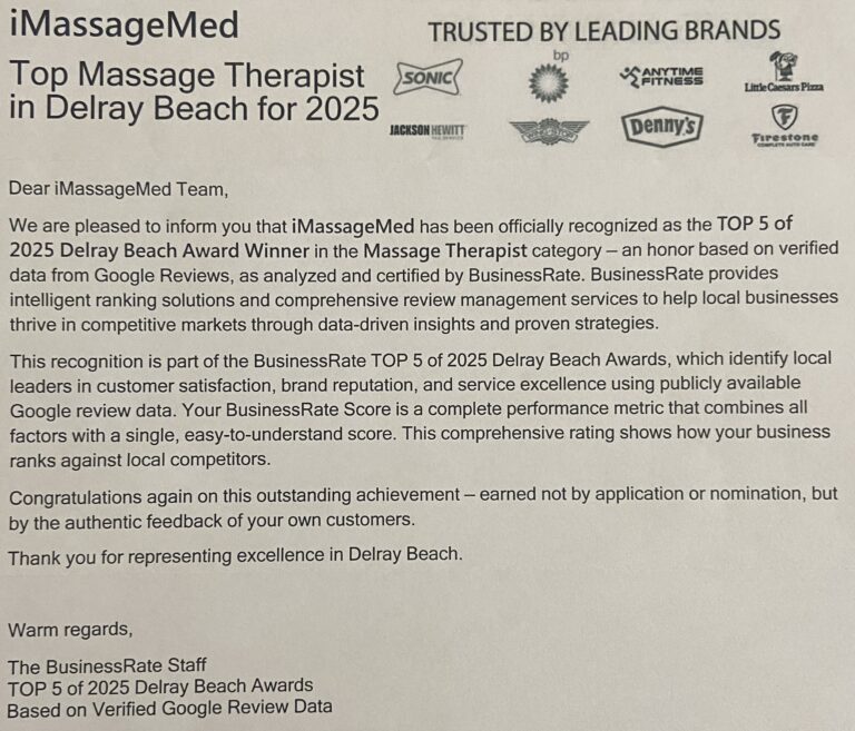 iMassageMed Ranked TOP 5 in 2025